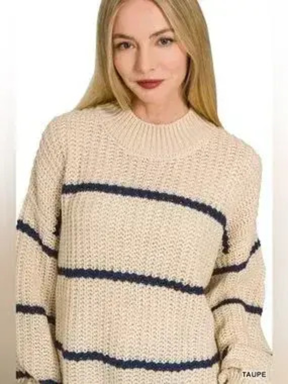 Zenana Oversize Striped Sweater - Picture 3 of 8